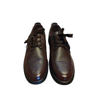 Men's Casual Business Shoes Lace Up Flats Driving Footwear Size 9.5 Light Brown